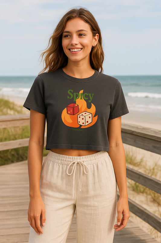Spicy and dicey cropped tee