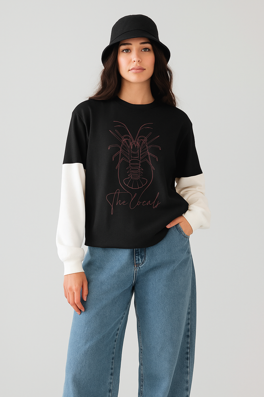 Red man’s cray Layered Contrast Sleeve Cotton T-Shirt