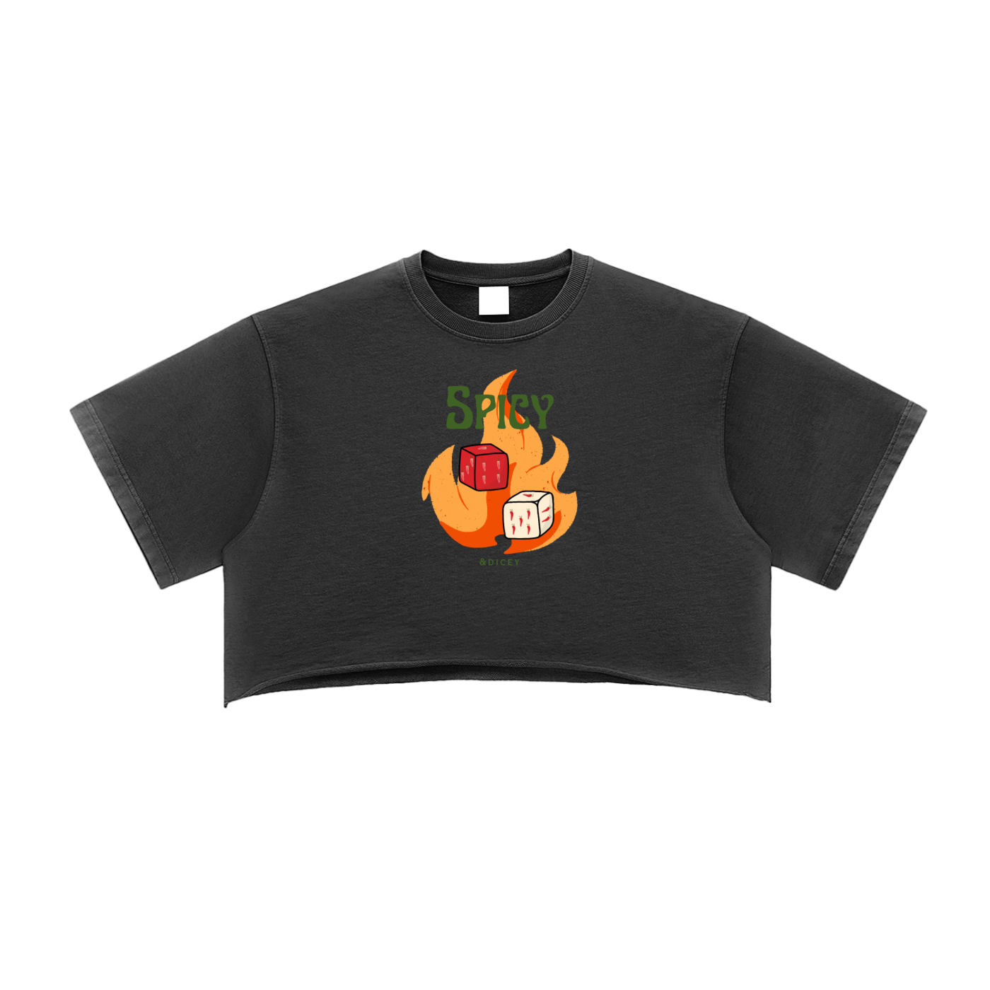 Spicy and dicey cropped tee